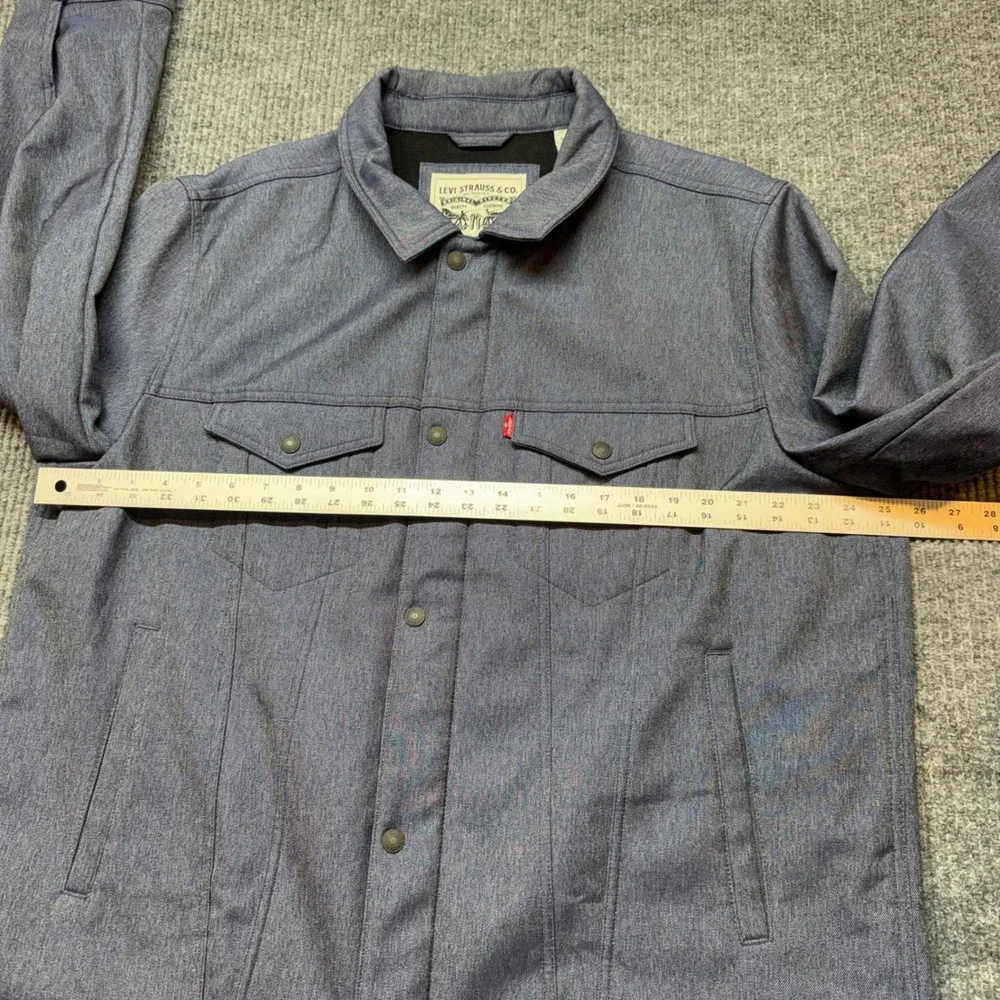 Levi's Mens Soft Shell Trucker Jacket XXL Blue Heather Full Zip Casual‎ Coat